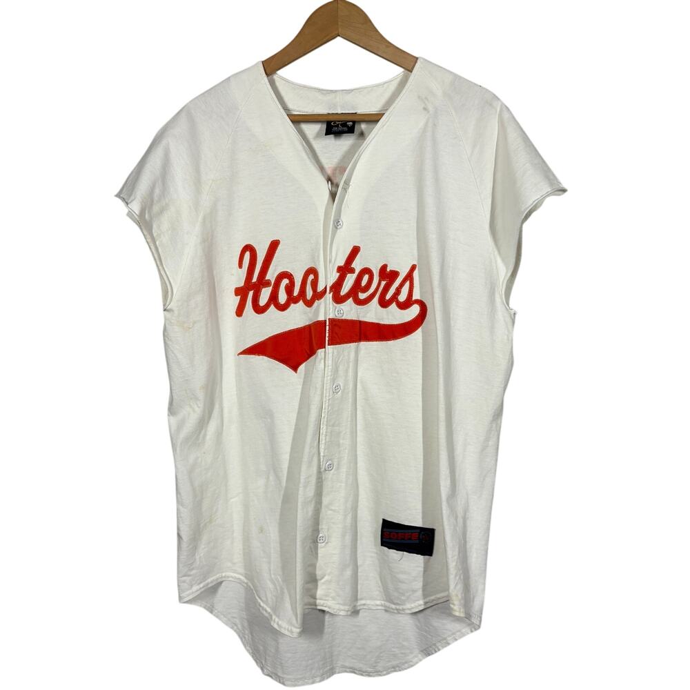 Vintage Hooters Jersey White Sleeveless Softball Austin TX Limited Classic - L